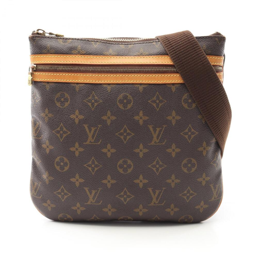 Louis Vuitton Bosphore Monogram Shoulder Bag Canvas Leather Brown